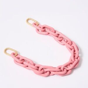 Clare V Pink and Gold Chain Strap